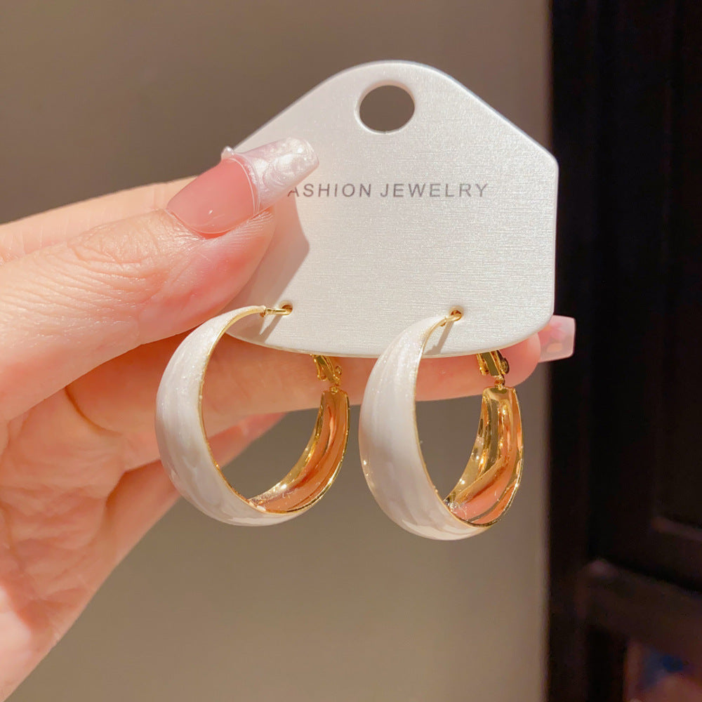 Eaioncol Multi-Color Enamel Circle Hoop Earrings 14K Gold Plated