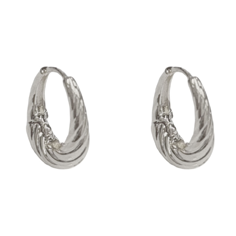 Eaioncol Threaded Geometric Hoop Earrings Gold Silver