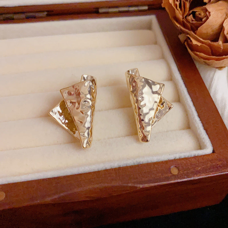 Luxury Metal Irregular Geometric Drop Earrings – Elegant Design