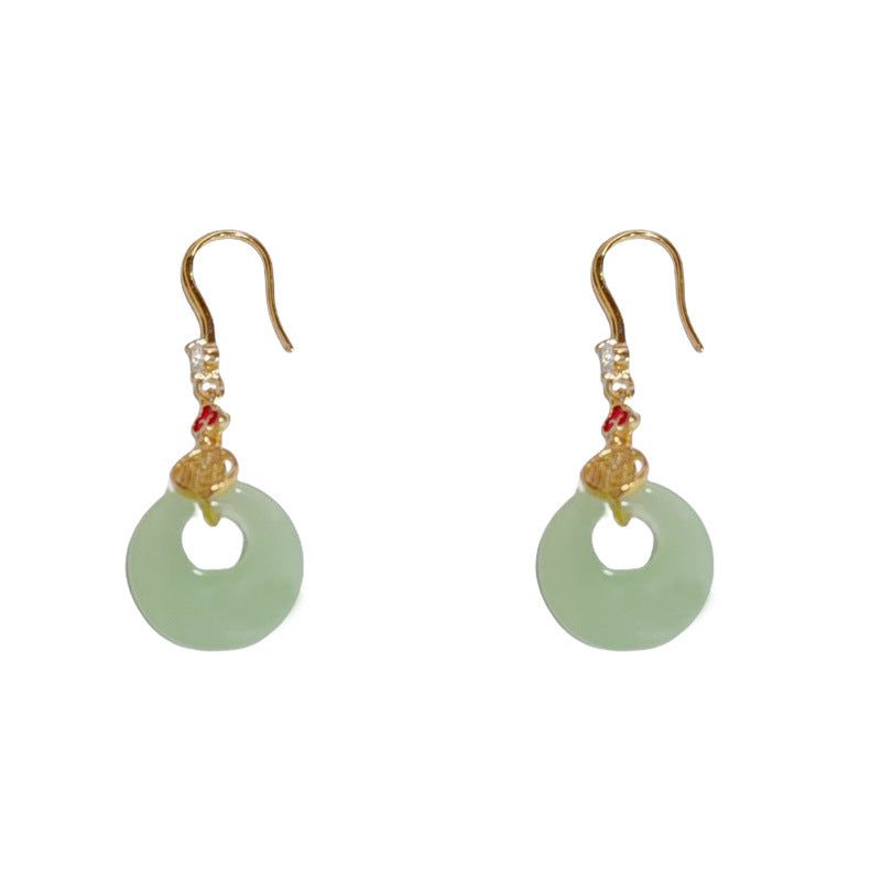 Luxury Long Tassel Drop Earrings – Auspicious Chinese Blessing Design