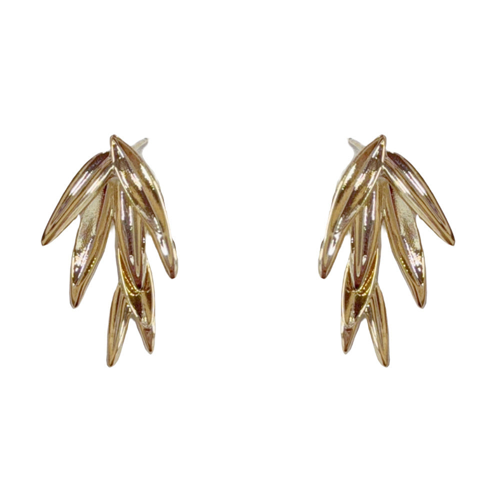 Eaioncol Bamboo Leaf Earrings 14K Gold Plated & Silver Plated