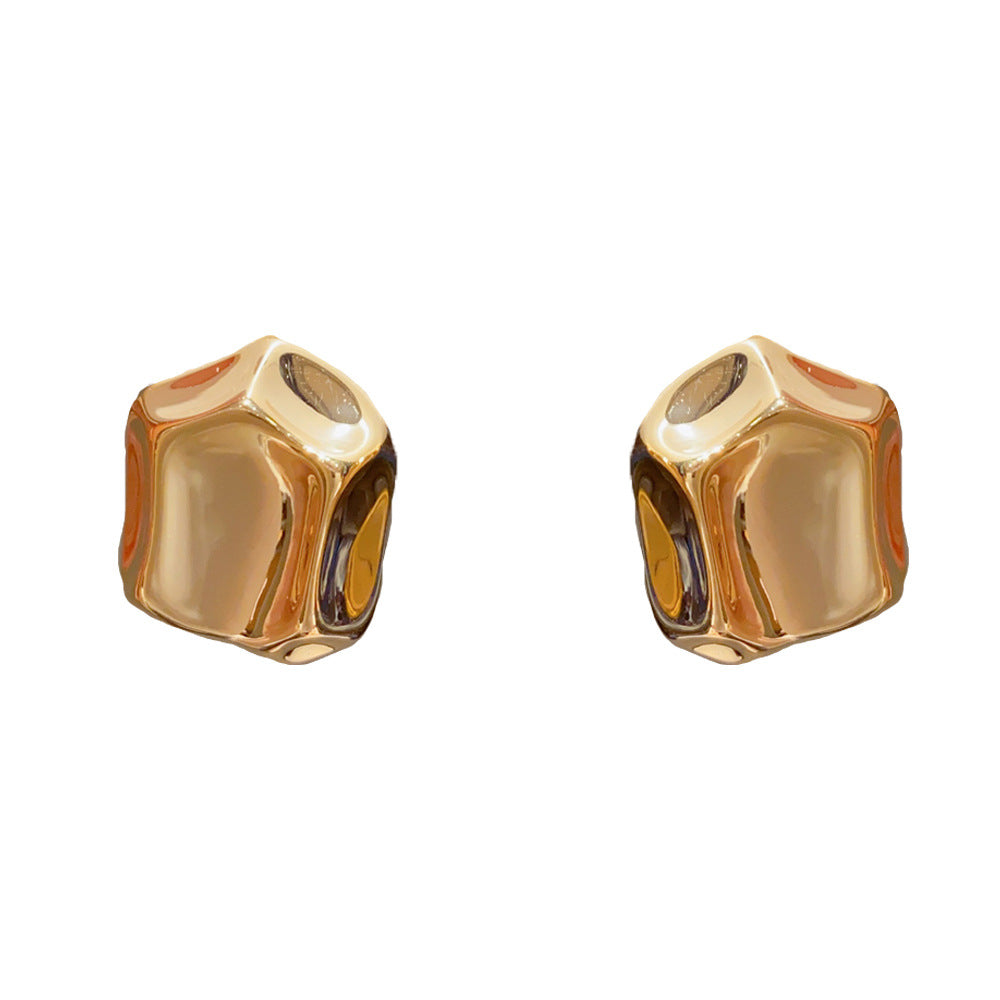 Eaioncol Geometric Square Stud Earrings 18K Gold Silver