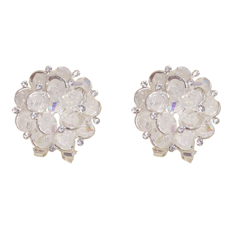 Eaioncol Handmade Crystal Flower Stud Earrings Gold