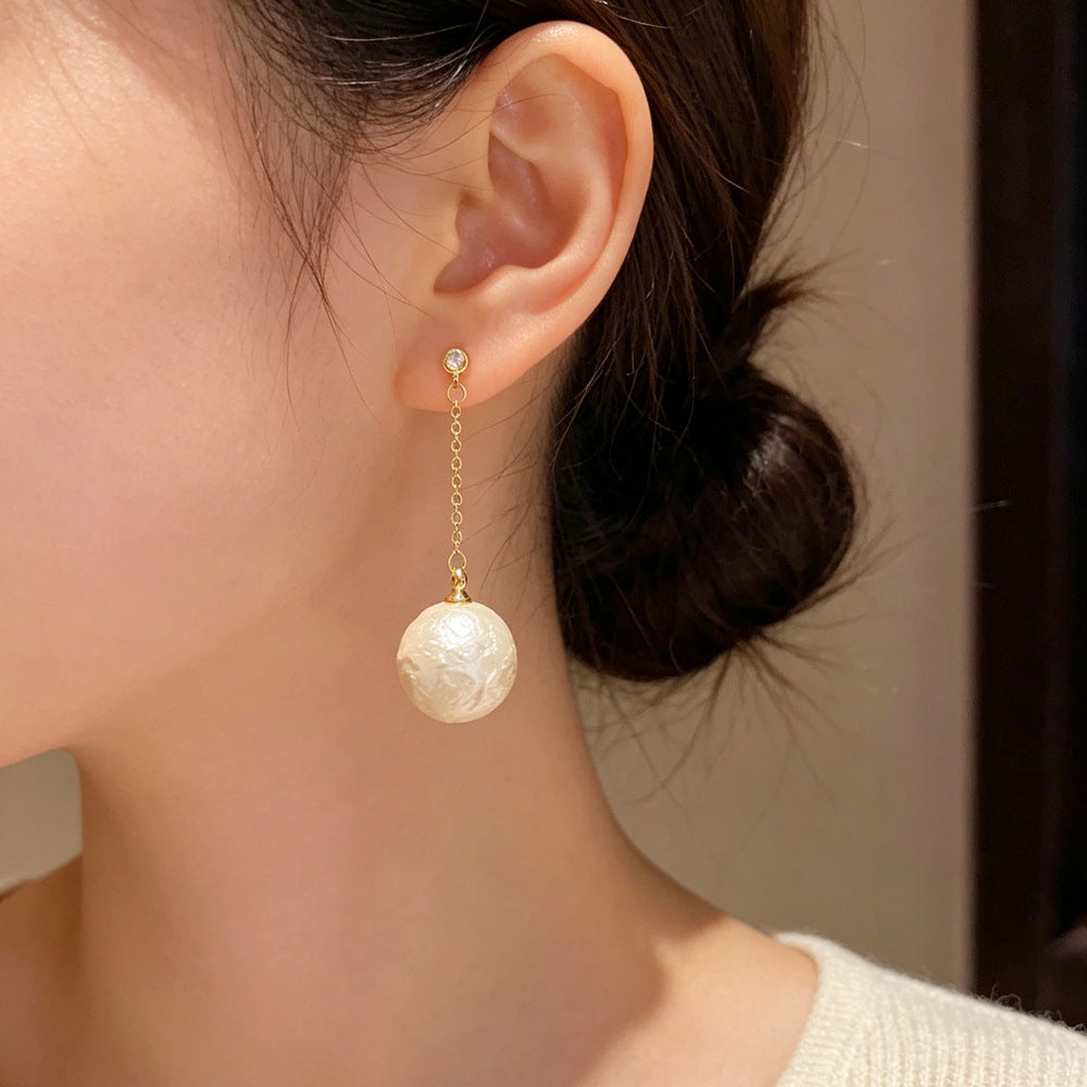 Eaioncol Cotton Pearl Tassel Earrings 14K Gold & Silver Plated