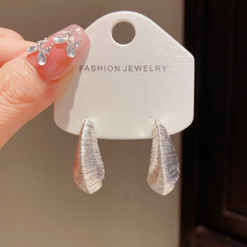 Eaioncol Textured Teardrop Hoop Earrings Gold Silver