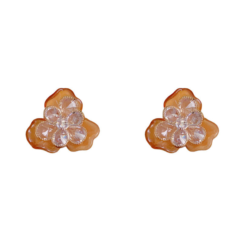 Elegant Double-Wear Petal Stud Earrings – Floral Design