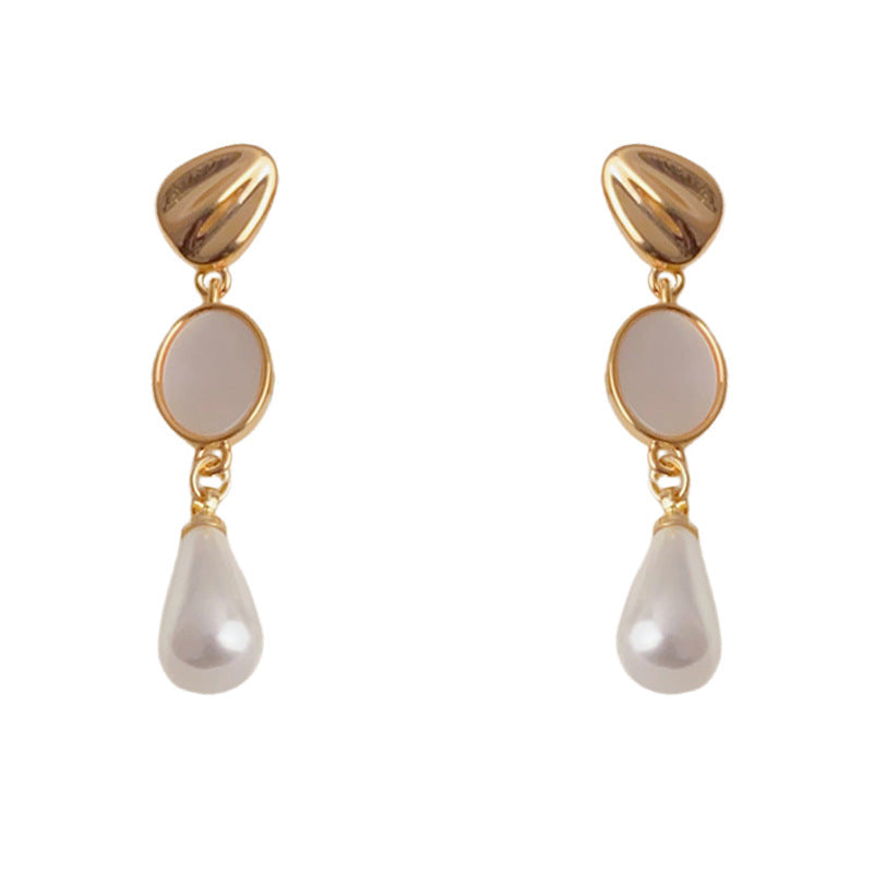 Luxury Shell Oval Teardrop Pearl Tassel Drop Earrings –elegant Design