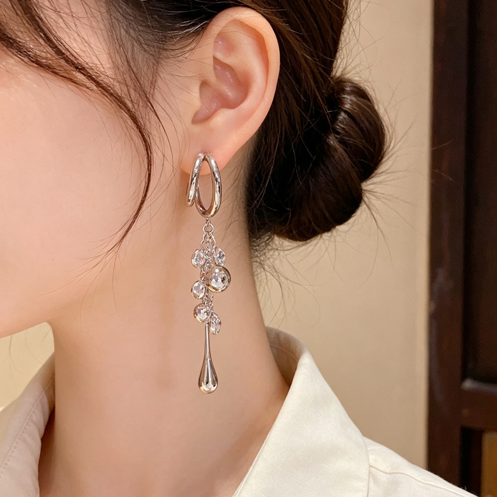 Eaioncol Grape Tassel Teardrop Earrings 14K Gold & Silver Plated