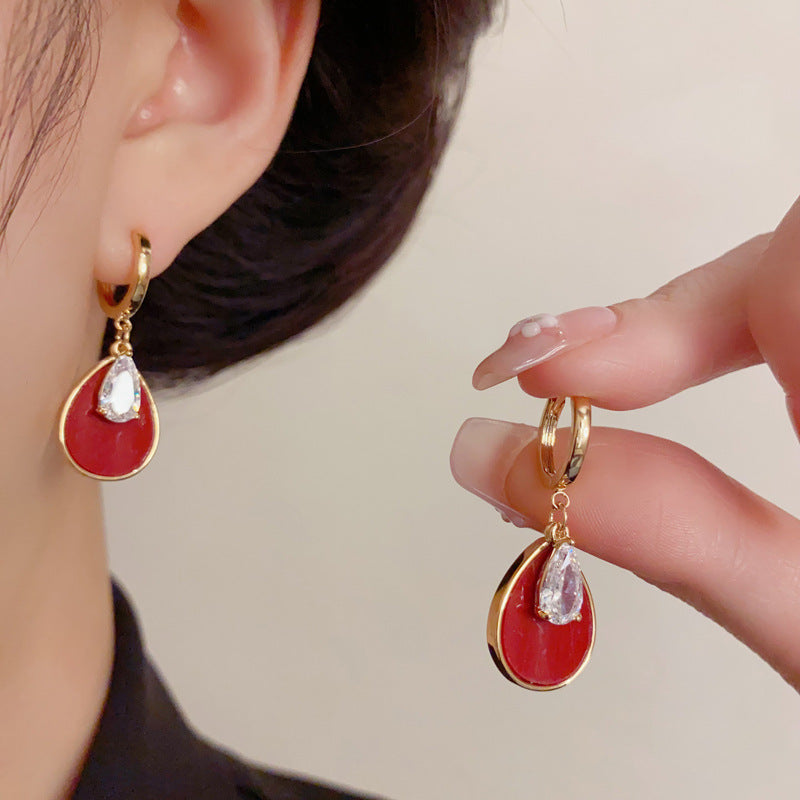Luxury Zircon Teardrop Tassel Drop Earrings – Elegance Design