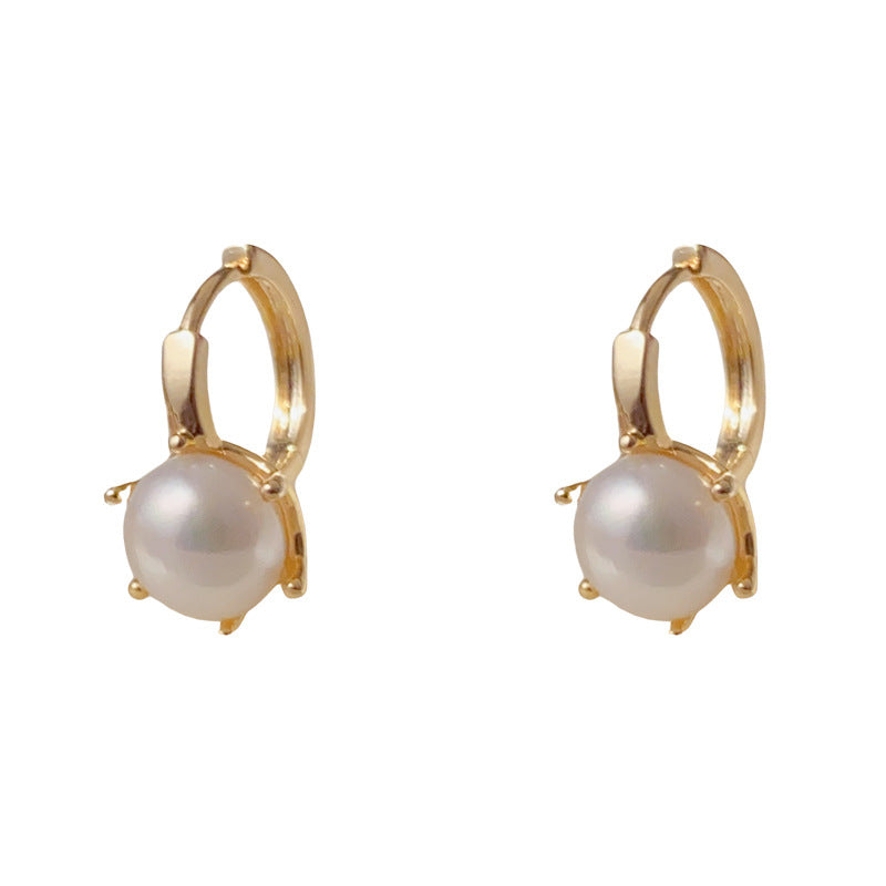 Elegant Freshwater Pearl Ear Cuff Earrings – Geometric Design