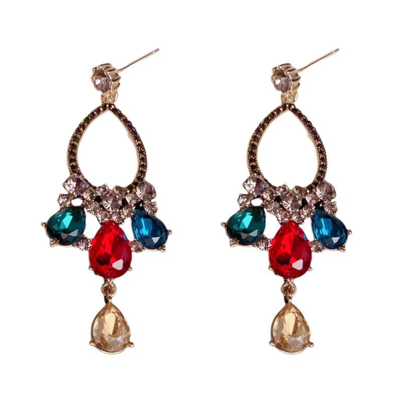 Eaioncol Retro Teardrop CZ Tassel Earrings 14K Gold Plated
