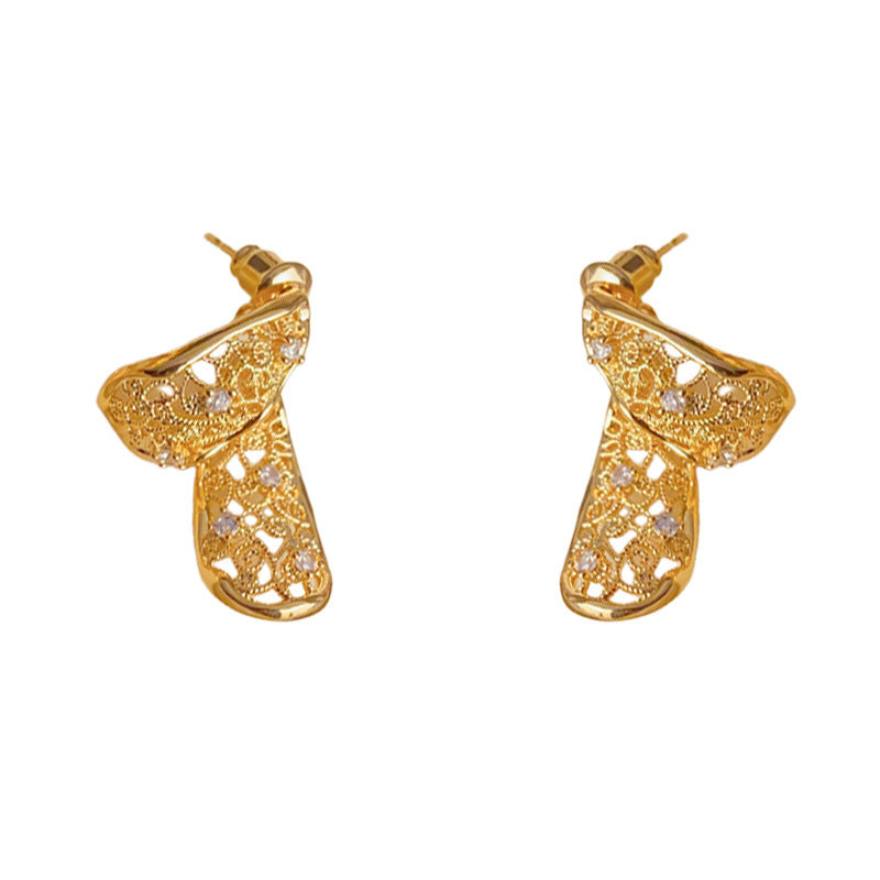 Elegant Hollow Teardrop Two-Way Drop Earrings – Geometric Design