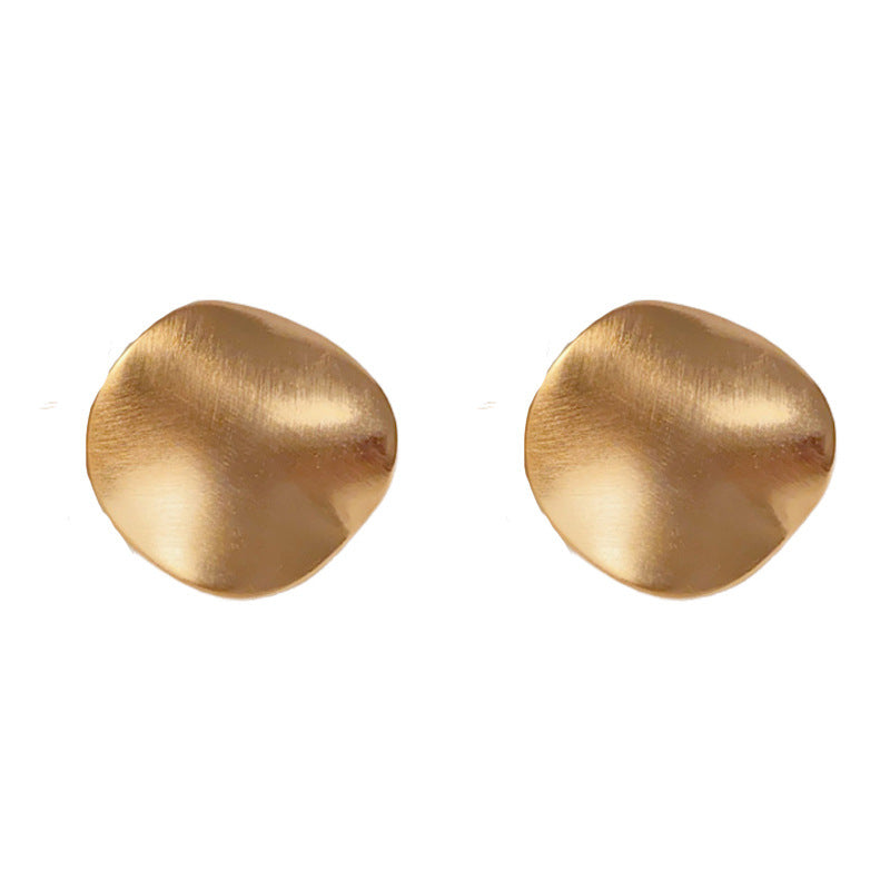 Luxury Brushed Metal Irregular Stud Earrings – Minimalist Design