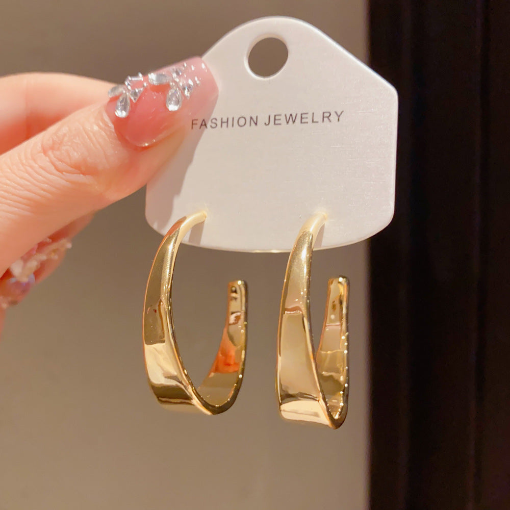 Eaioncol Geometric Hoop Earrings 14K Gold Plated