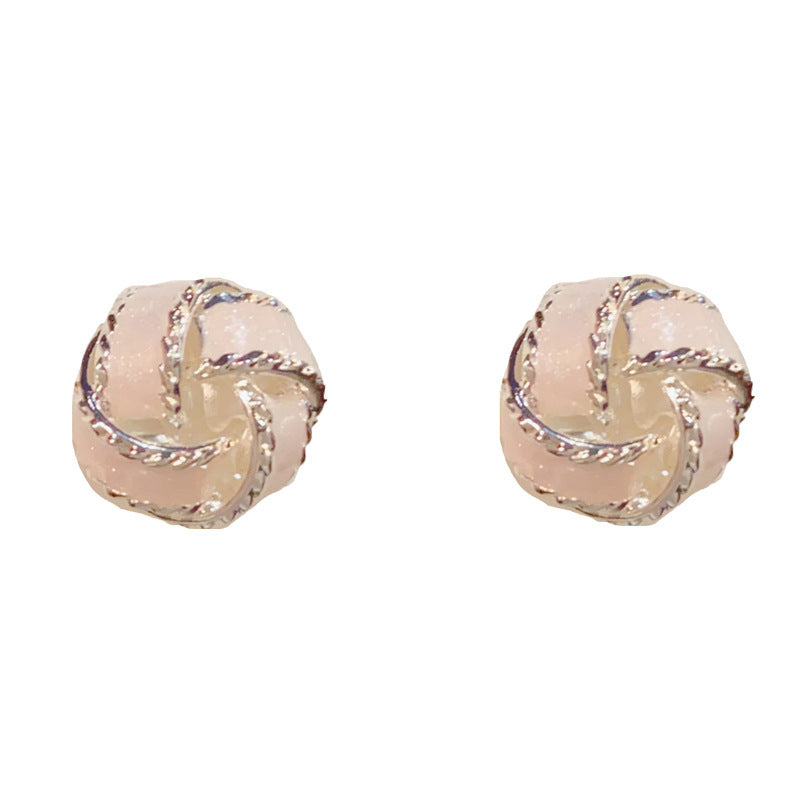 Eaioncol Enamel Circle Stud Earrings Gold