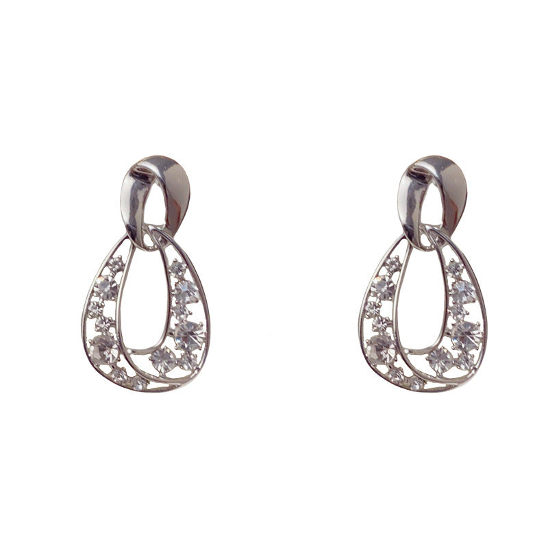Luxury Zircon Hollow Geometric Drop Earrings – Elegant Design