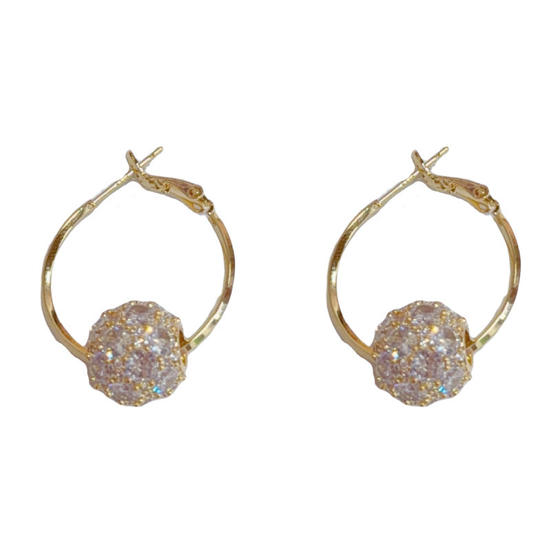 Elegant Micro-Pavé Zircon Circle Hoop Earrings – Minimalist Design