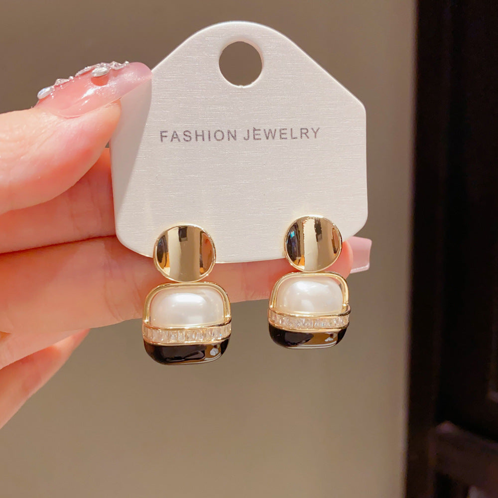Eaioncol Enamel Square Drop Earrings 14K Gold Plated