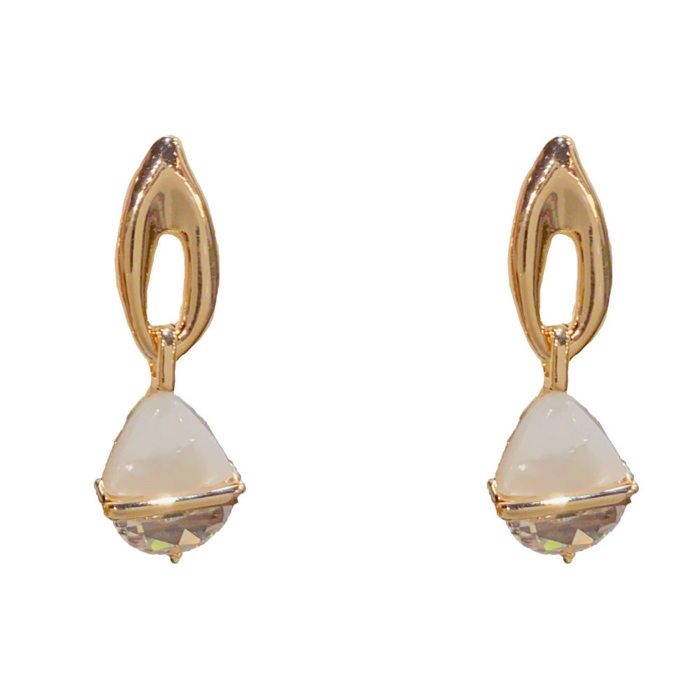 Eaioncol Geometric Mother of Pearl Drop Earrings Gold Silver
