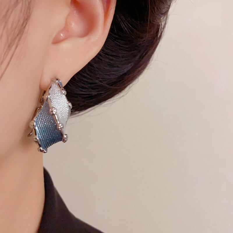 Luxury Polka-Dot Twisted Color-Block Hoop Earrings – Retro Design