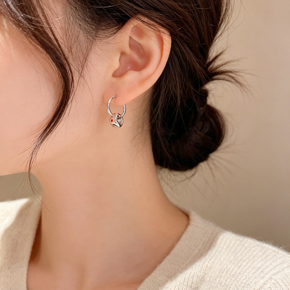 Eaioncol Beaded CZ Circle Stud Earrings Gold