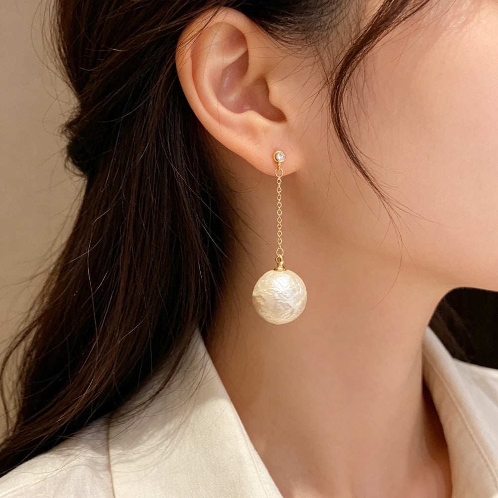Eaioncol Cotton Pearl Tassel Earrings 14K Gold & Silver Plated