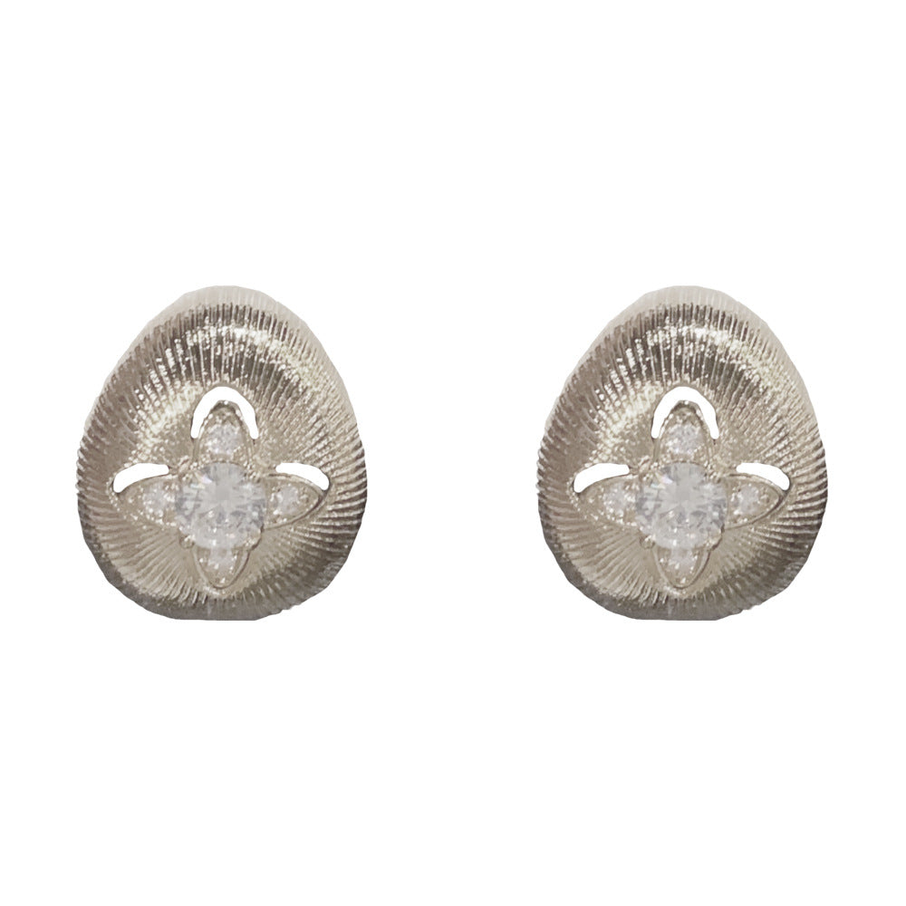 Eaioncol Four Leaf CZ Teardrop Earrings 18K Gold & Silver Plated
