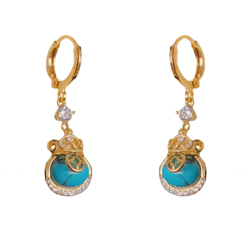 Elegant Zircon Money Bag Tassel Ear Cuff Earrings – Geometric Design