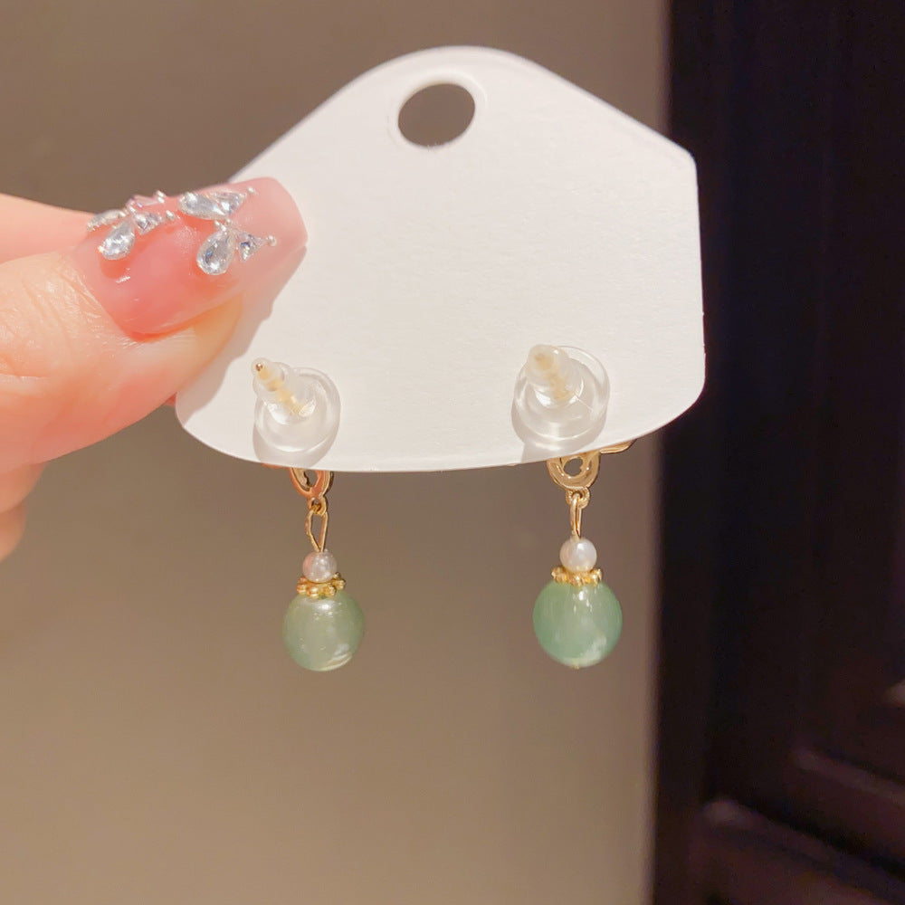 Eaioncol Enamel Butterfly Bead Tassel Drop Earrings Gold
