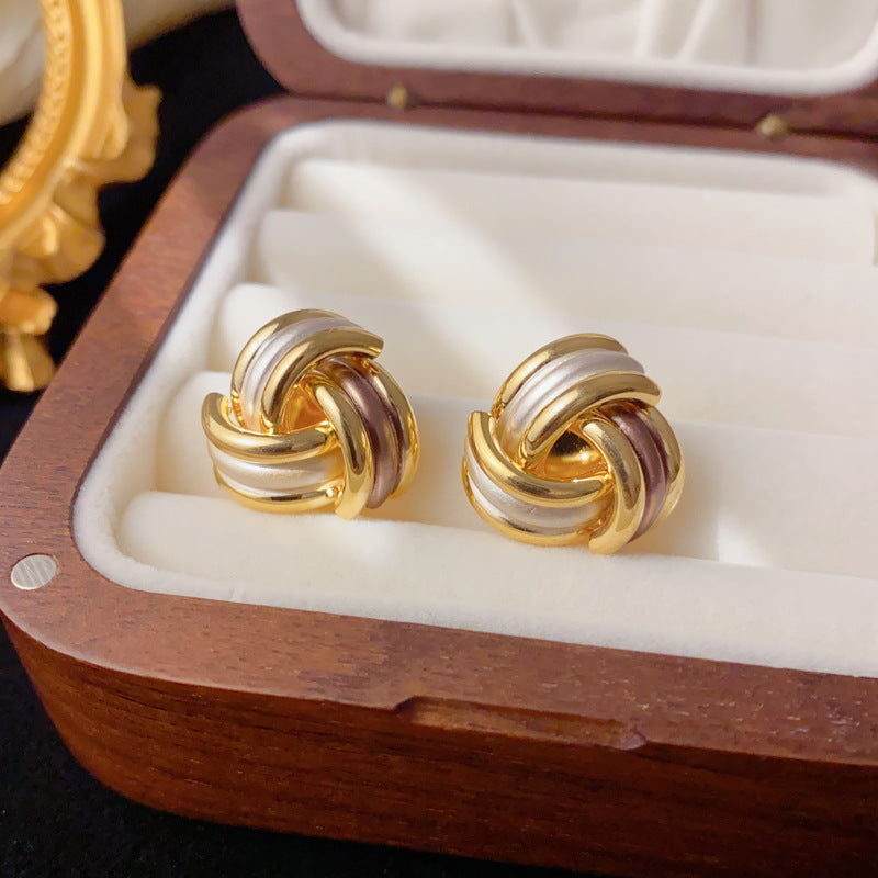 Luxury Thin-Coated Geometric Triangle Stud Earrings – Elegant Design