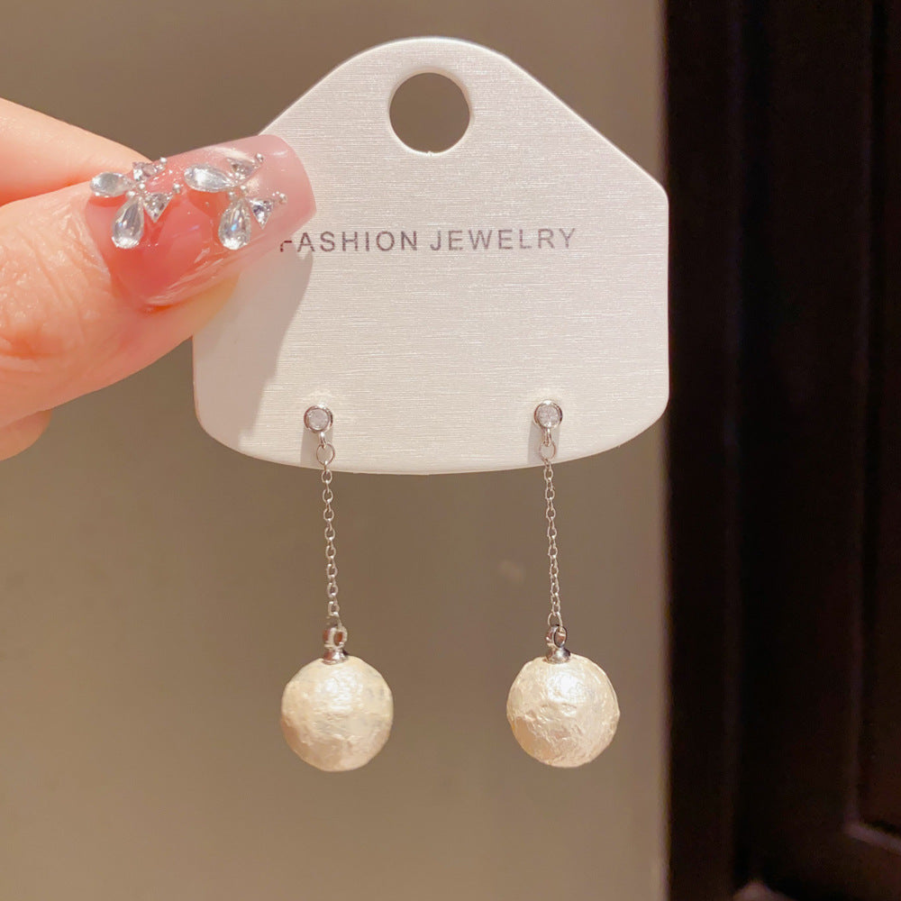 Eaioncol Cotton Pearl Tassel Earrings 14K Gold & Silver Plated