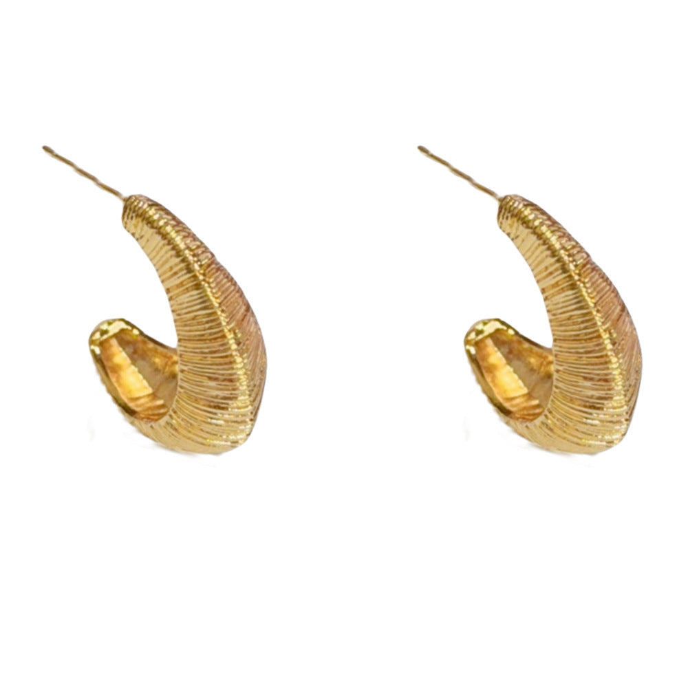 Eaioncol Textured Teardrop Hoop Earrings Gold Silver