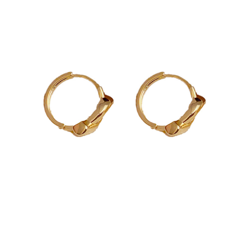 14K Gold-Plated Metal Knot Earrings - Modern Minimalist Design