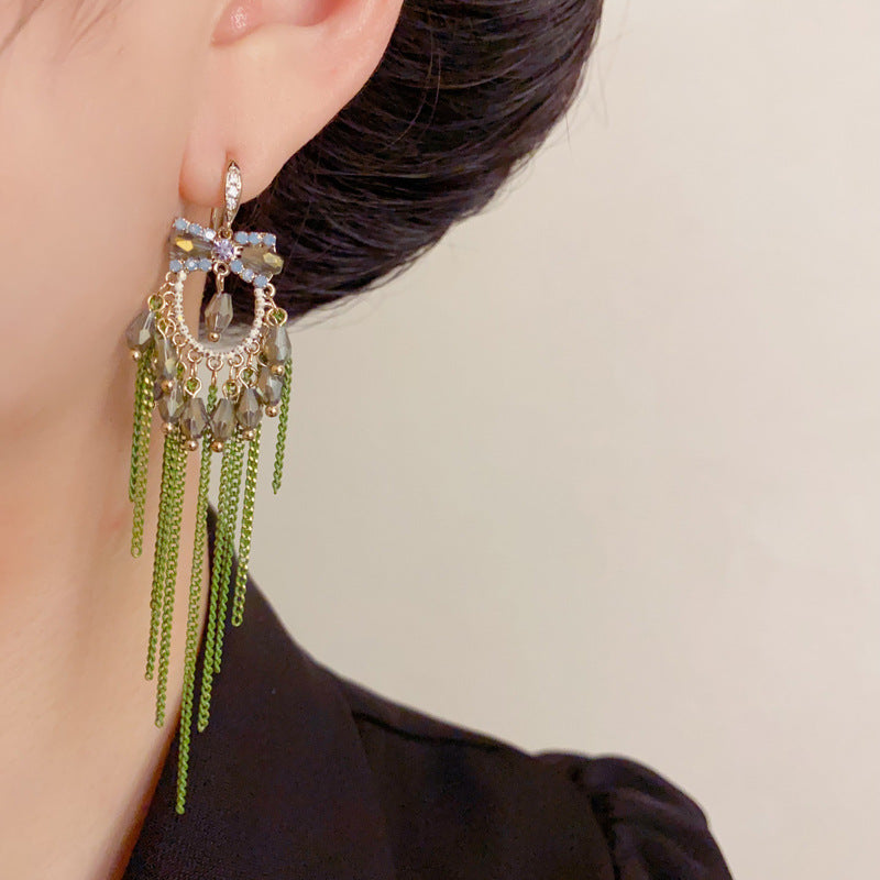 Luxury Handcrafted Bow Teardrop Tassel Drop Earrings – French Design