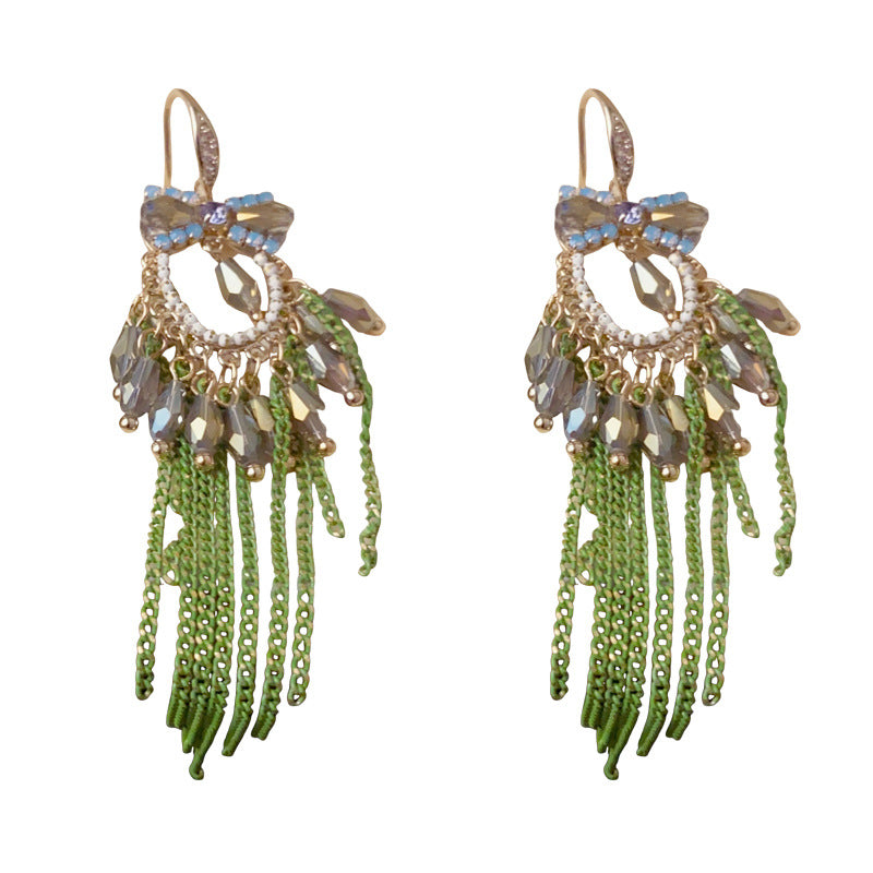 Luxury Handcrafted Bow Teardrop Tassel Drop Earrings – French Design