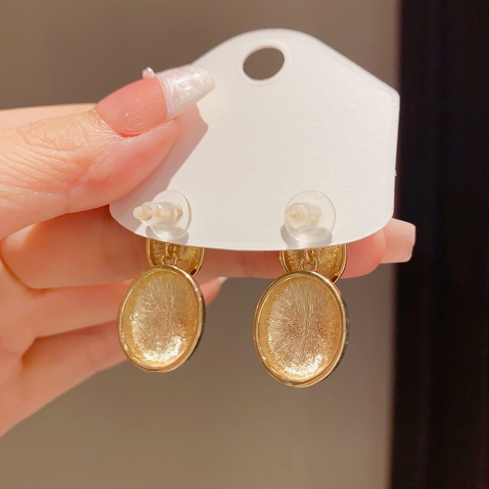 Eaioncol Red Enamel Oval Hoop Earrings Gold