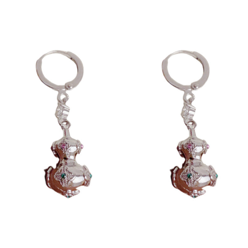 Luxury Zircon Metal Gourd Tassel Ear Cuff Earrings – Elegant Design