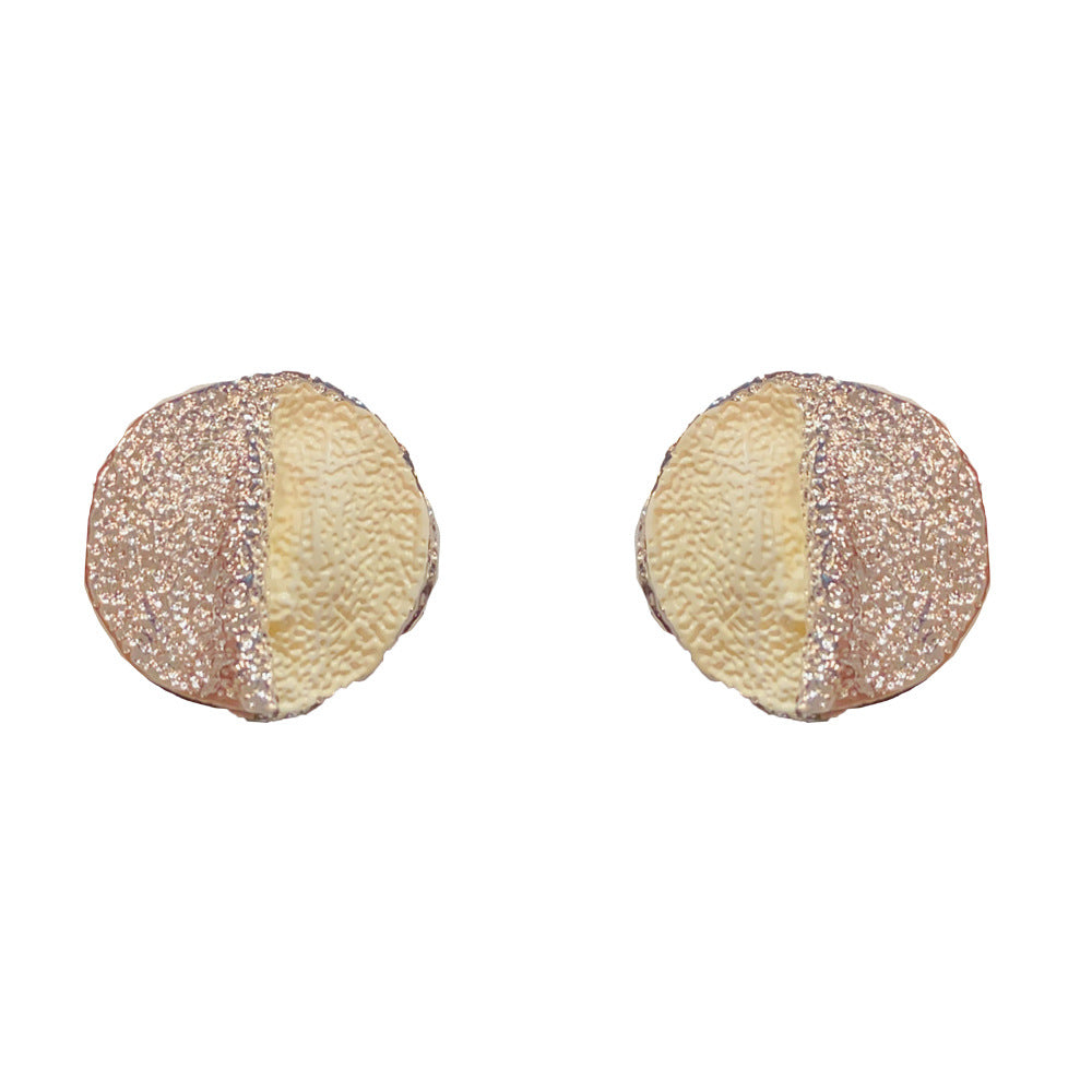 Eaioncol Two-Tone Irregular Silver Stud Earrings
