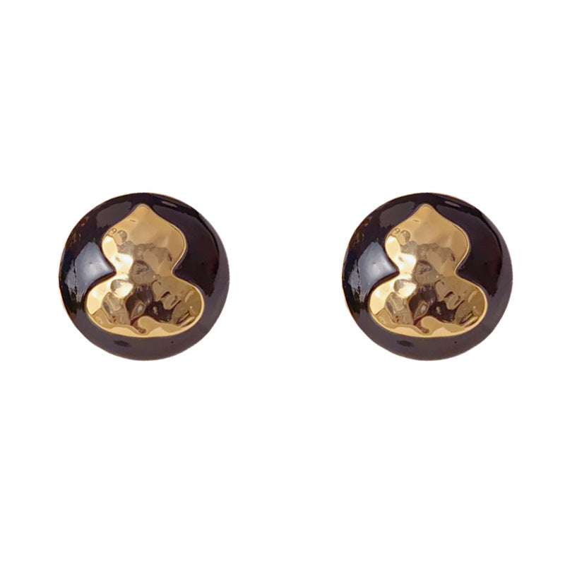 Luxury Gourd Circle Stud Earrings – Geometric Design