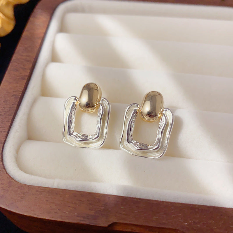 Luxury Thin-Coated Geometric & Heart Drop Earrings – Elegant Design
