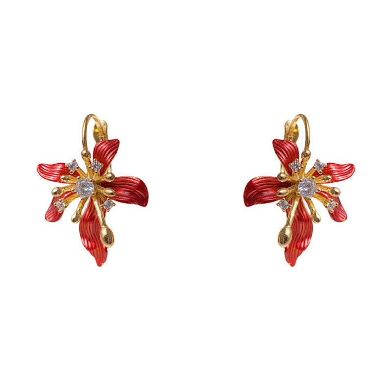 Elegant Zircon Metal Petal Ear Cuff Earrings – Floral Design