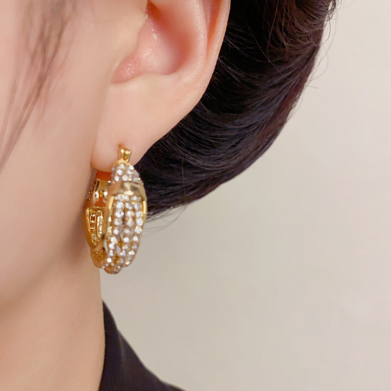 Elegant Full-Zircon Metal Ear Cuff Earrings – Ultra-Sparkle Design