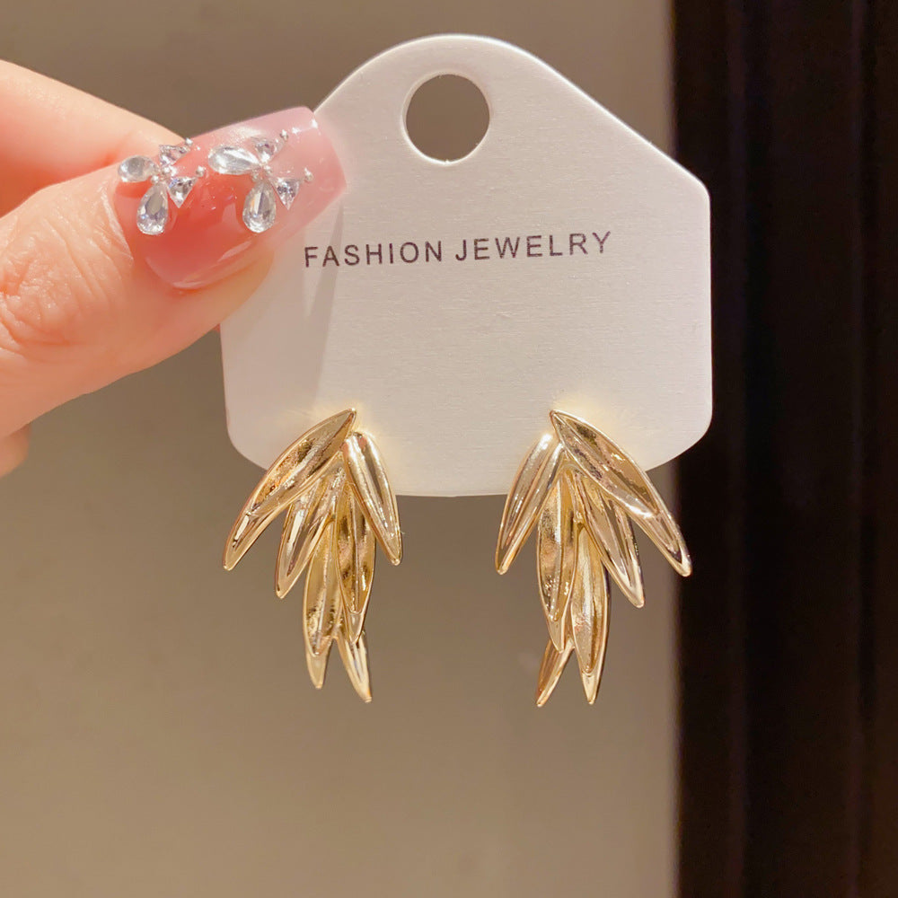 Eaioncol Bamboo Leaf Earrings 14K Gold Plated & Silver Plated