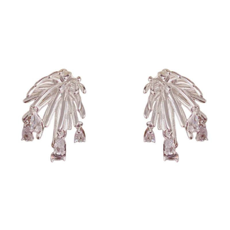 Elegant Metal Firework Zircon Teardrop Earrings – Geometric Design