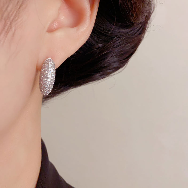 Elegant Micro-Zircon Teardrop Stud Earrings – Geometric Design