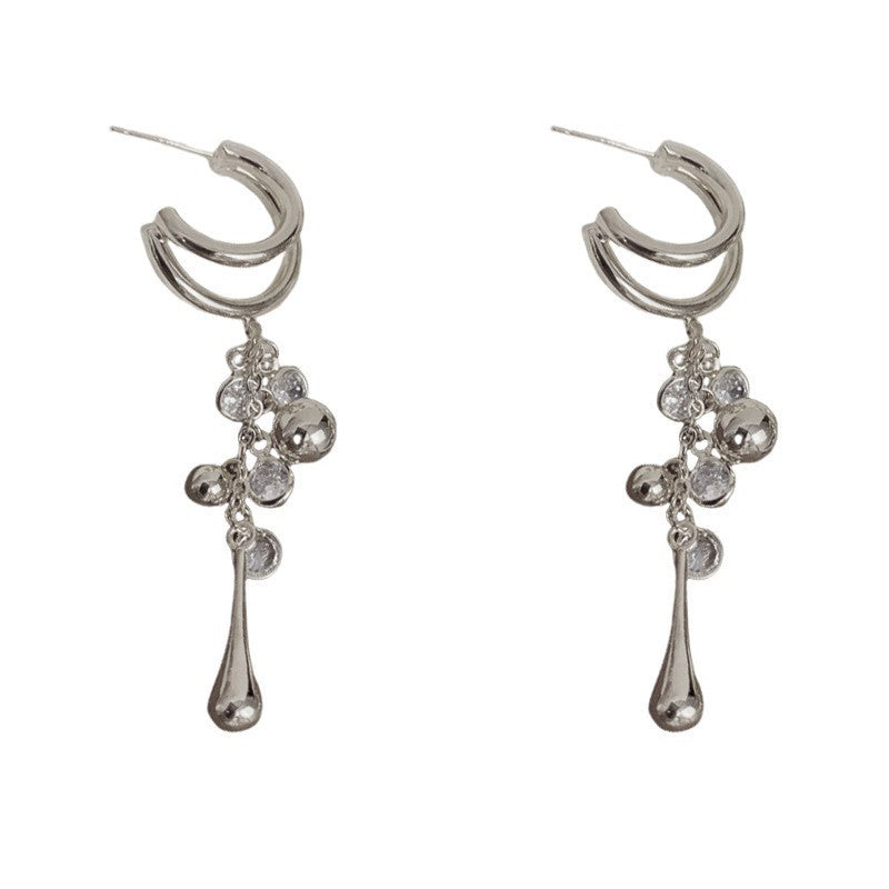 Eaioncol Grape Tassel Teardrop Earrings 14K Gold & Silver Plated