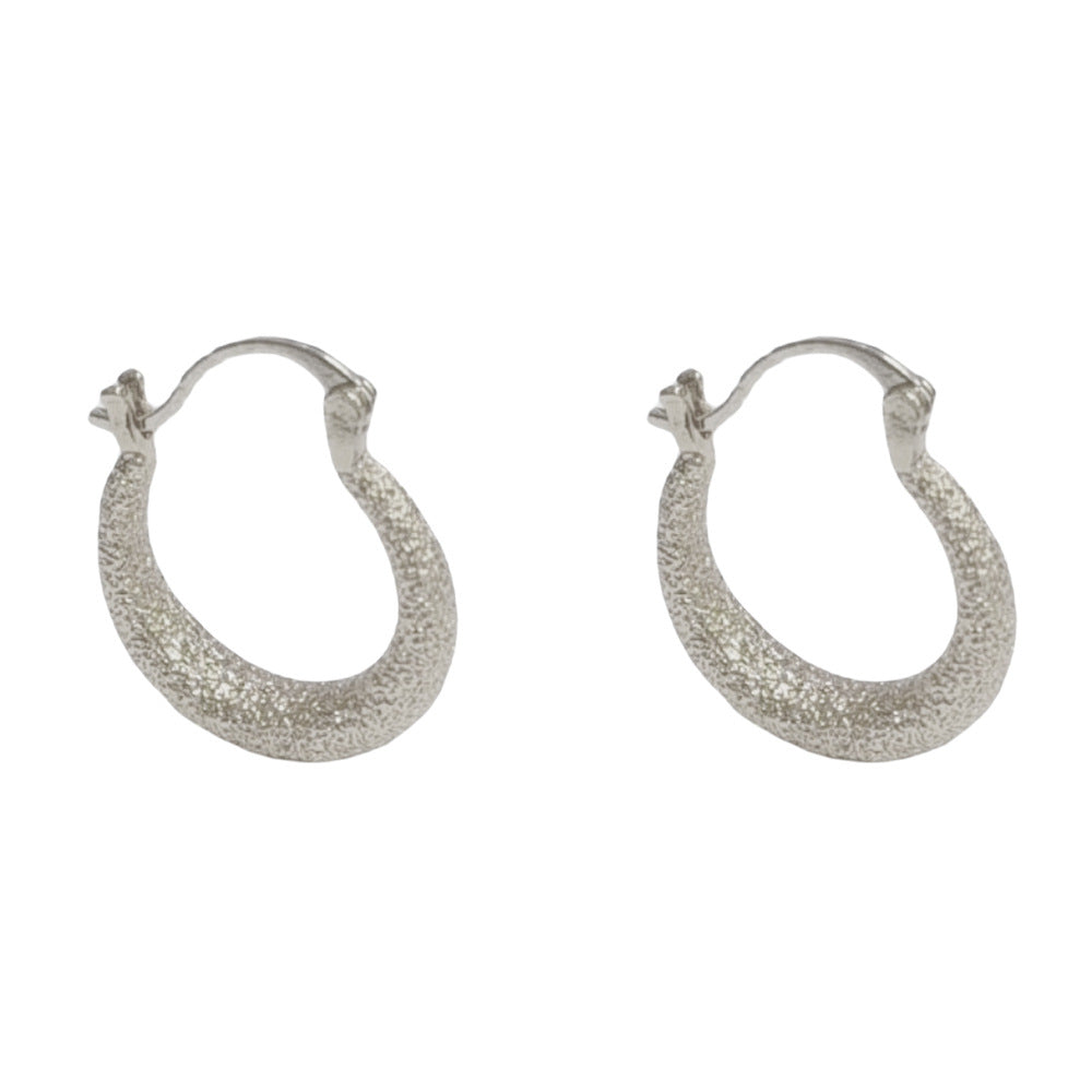 Eaioncol Matte Geometric Hoop Earrings Gold Silver