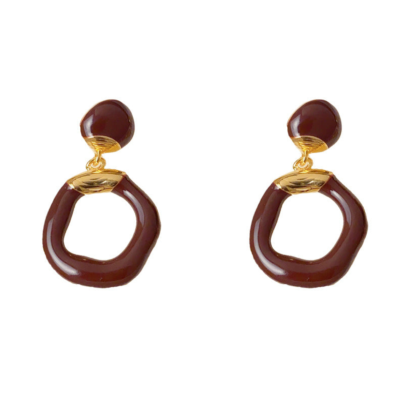 Luxury Irregular Open Circle Drop Earrings – Elegant Design