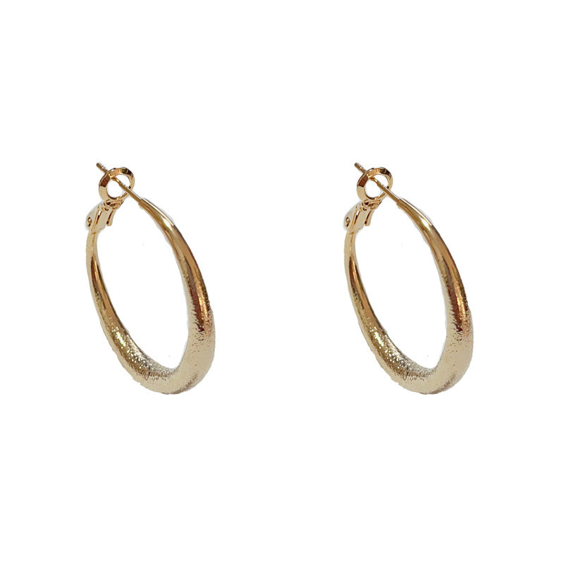 14K Gold-Plated Starry Matte Hoop Earrings - Elegant Sparkle Design