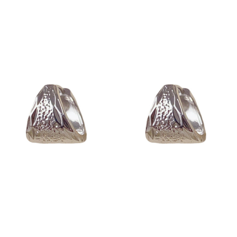 Elegant Metal Geometric Triangle Hoop Earrings – Minimalist Design